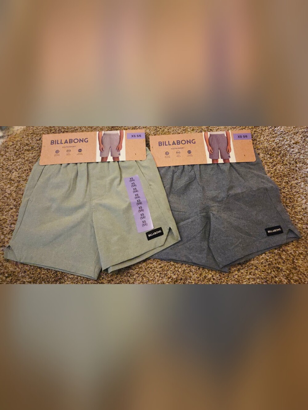 2 Pairs Of Boys Billabong Shorts Size 5/6 NWT